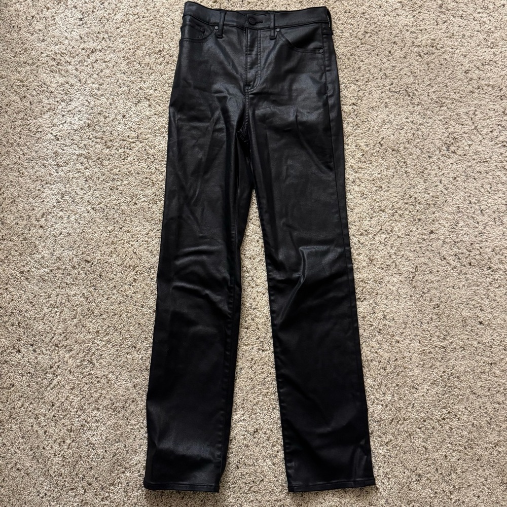 NWOT Express 90s Slim Super High Rise Faux Leather Pants Size 4R